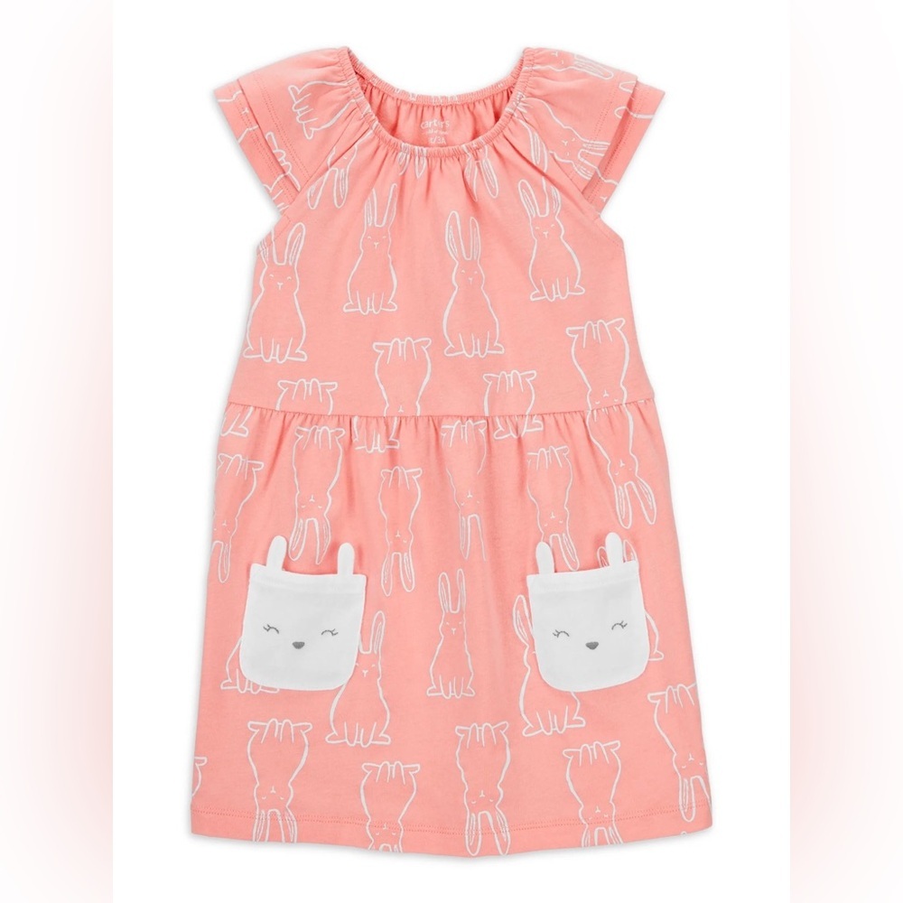 Carter's Pink Bunny Print Casual Dress